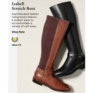Cole Haan Women Brown Riding Boots Isabell Stretch